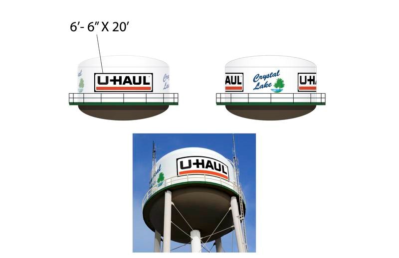 Marketing genius UHaul asks to put logo on water tower in Crystal